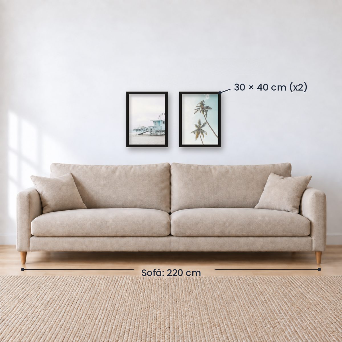 Set x2 Cuadros Decorativos , Palmera , Salvavidas