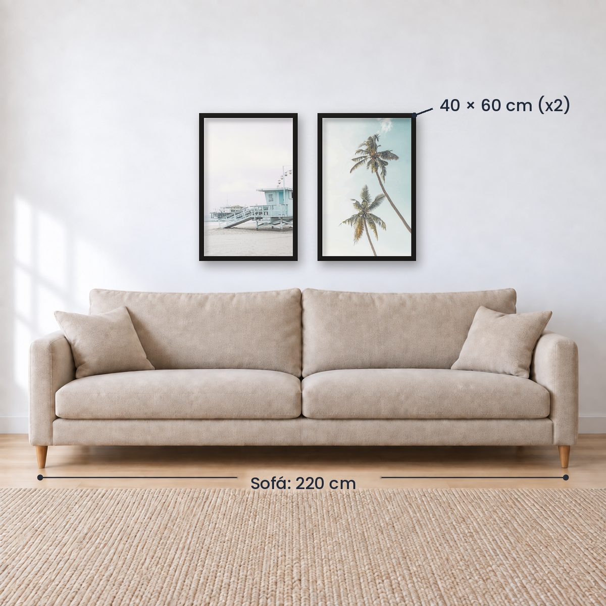 Set x2 Cuadros Decorativos , Palmera , Salvavidas