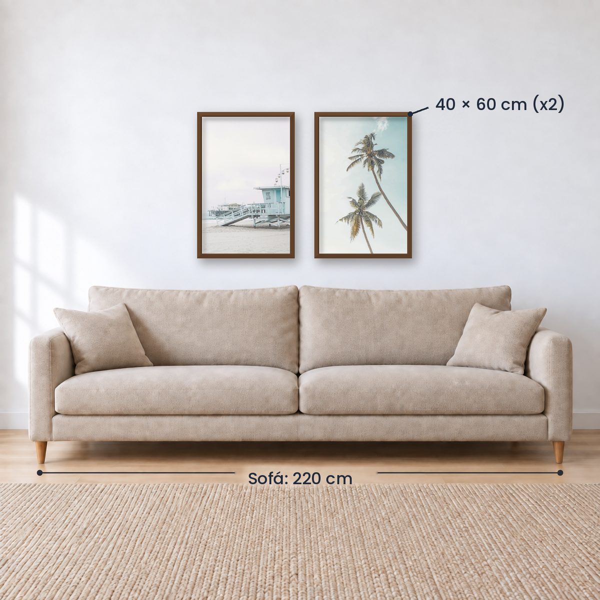 Set x2 Cuadros Decorativos , Palmera , Salvavidas
