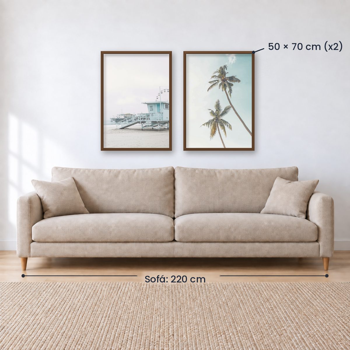 Set x2 Cuadros Decorativos , Palmera , Salvavidas