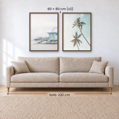 Set x2 Cuadros Decorativos , Palmera , Salvavidas