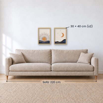 Set x2 Cuadros Decorativos , Sol y Luna III