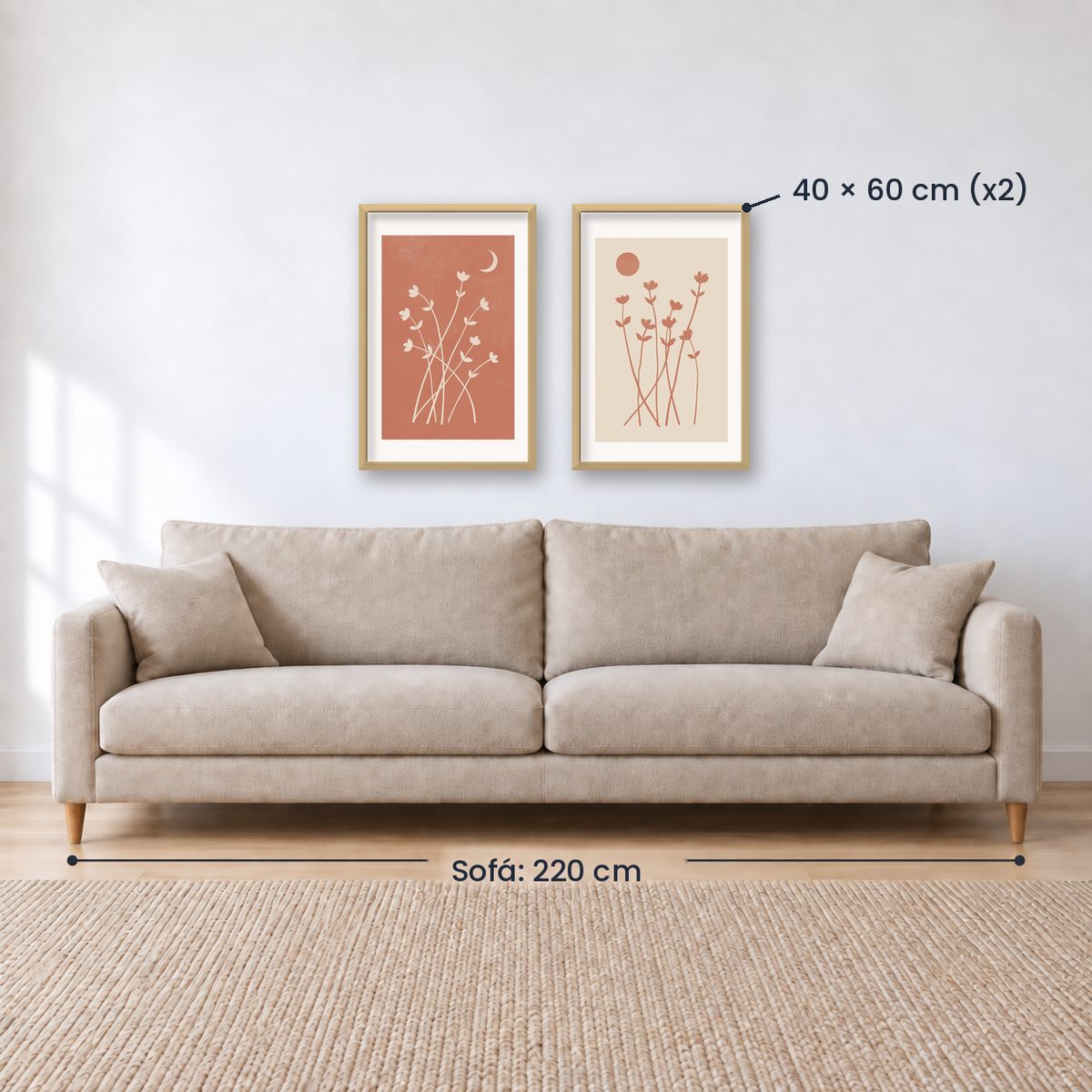 Set x 2 Flores Boho