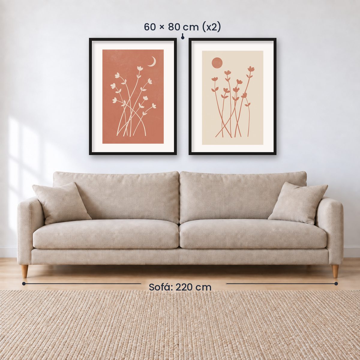 Set x 2 Flores Boho