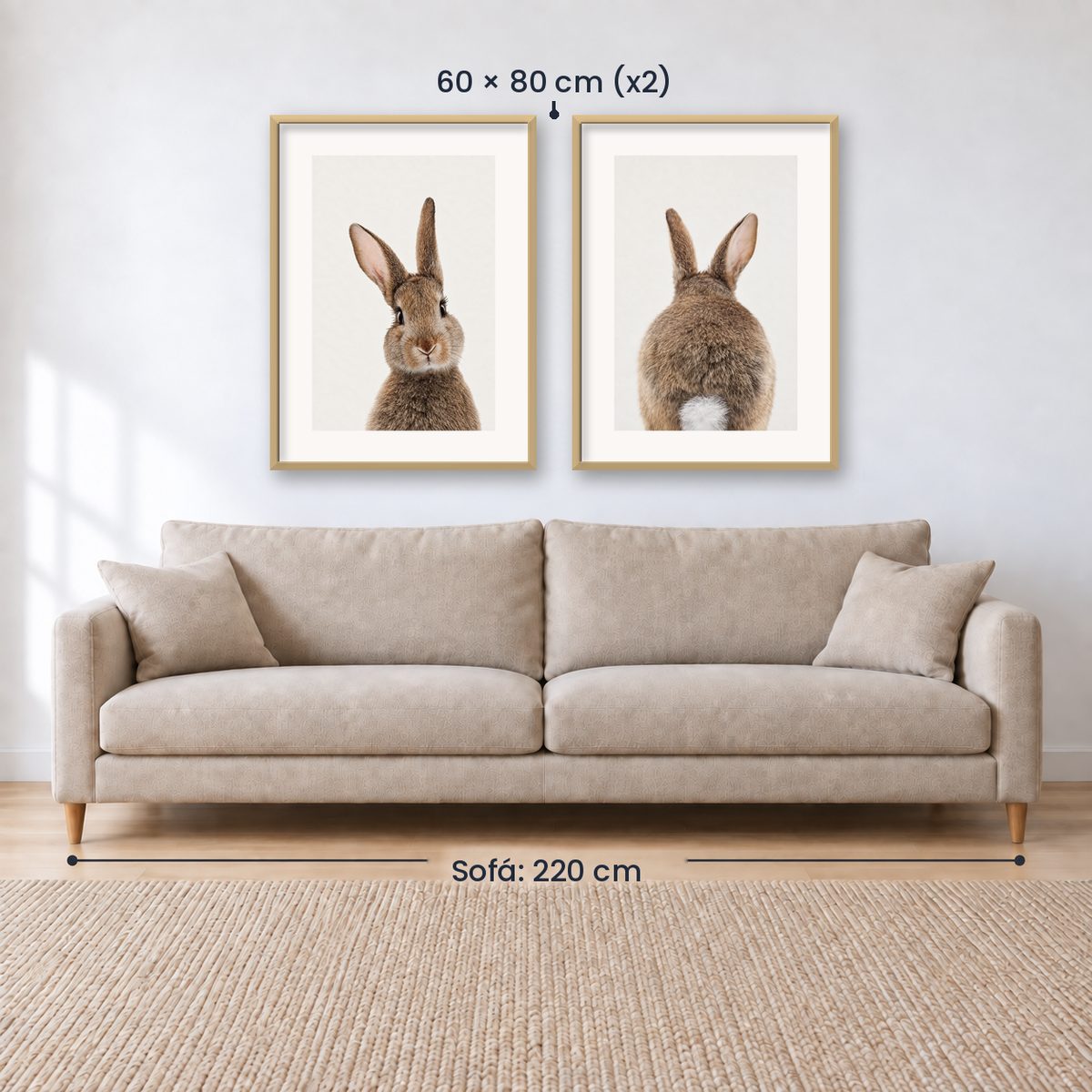 Set x 2 Cuadros Infantiles, Conejito