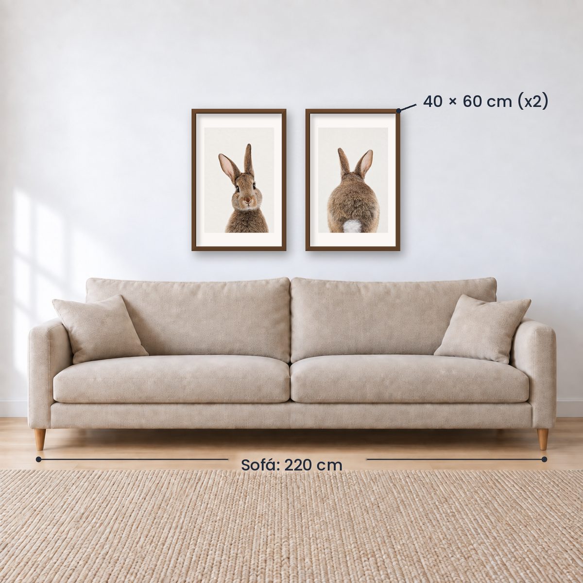 Set x 2 Cuadros Infantiles, Conejito
