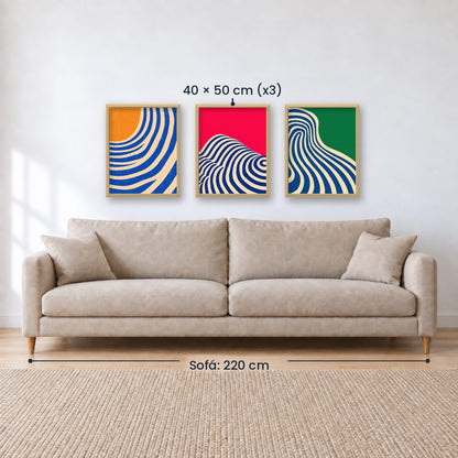 Set x3 Cuadros Abstract V