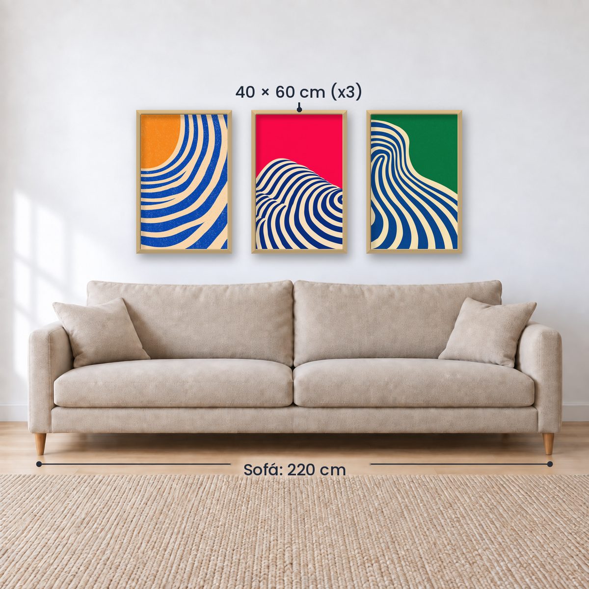Set x3 Cuadros Abstract V
