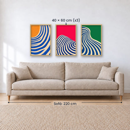 Set x3 Cuadros Abstract V