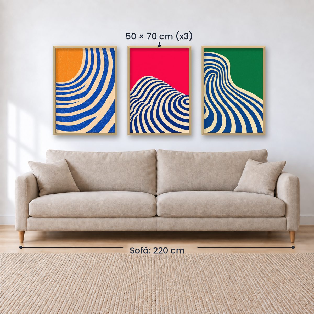 Set x3 Cuadros Abstract V