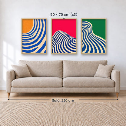 Set x3 Cuadros Abstract V