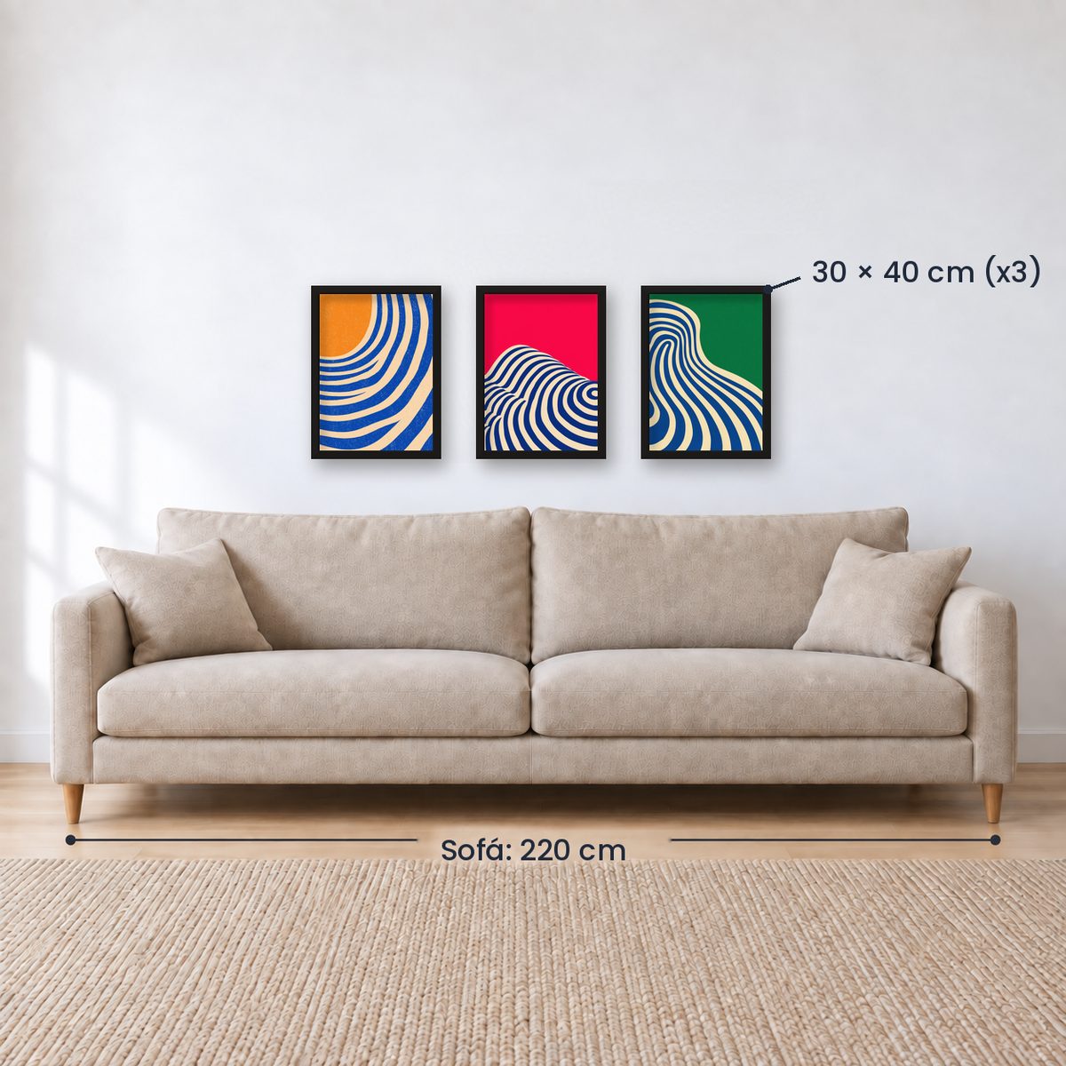 Set x3 Cuadros Abstract V