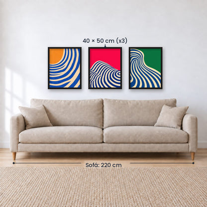 Set x3 Cuadros Abstract V