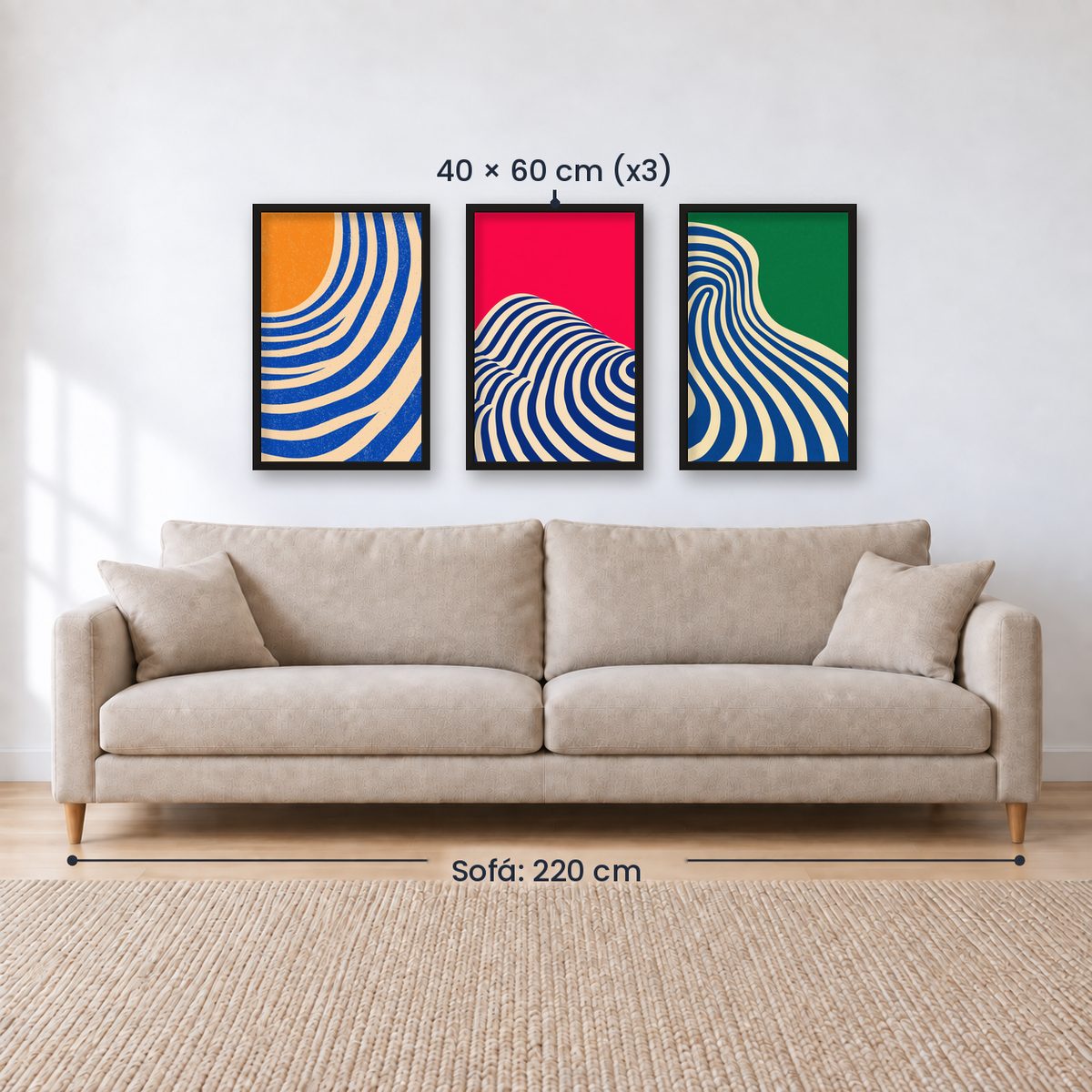 Set x3 Cuadros Abstract V