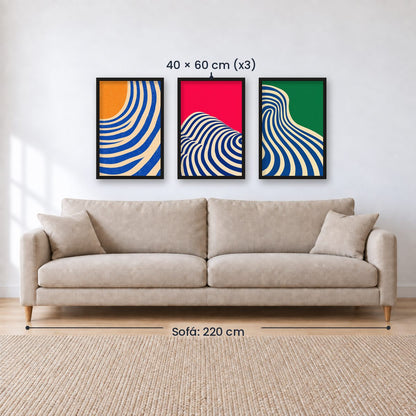 Set x3 Cuadros Abstract V