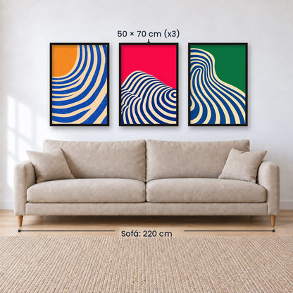 Set x3 Cuadros Abstract V