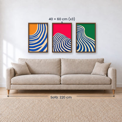 Set x3 Cuadros Abstract V