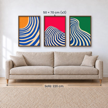 Set x3 Cuadros Abstract V