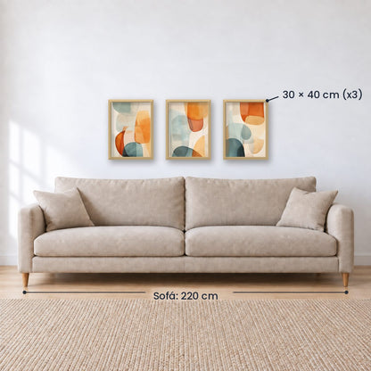 Set x3 Cuadros Abstract VIII