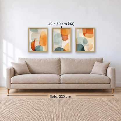 Set x3 Cuadros Abstract VIII