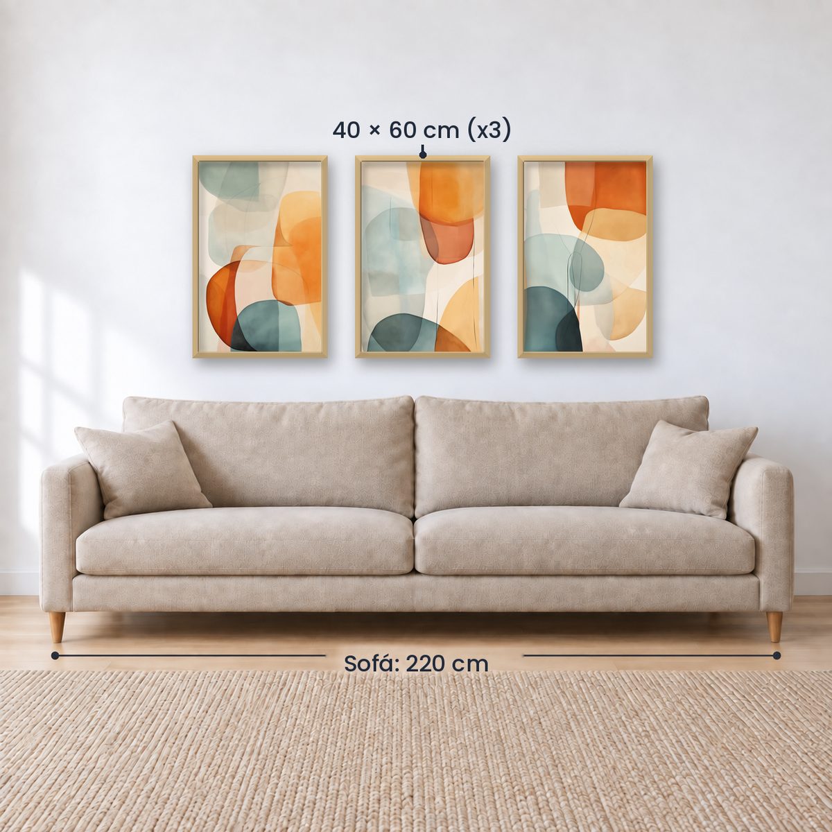 Set x3 Cuadros Abstract VIII