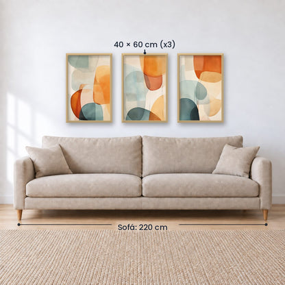 Set x3 Cuadros Abstract VIII