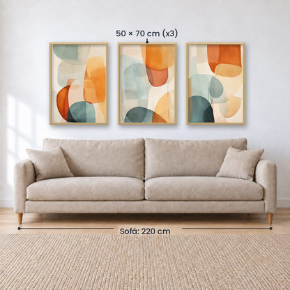 Set x3 Cuadros Abstract VIII