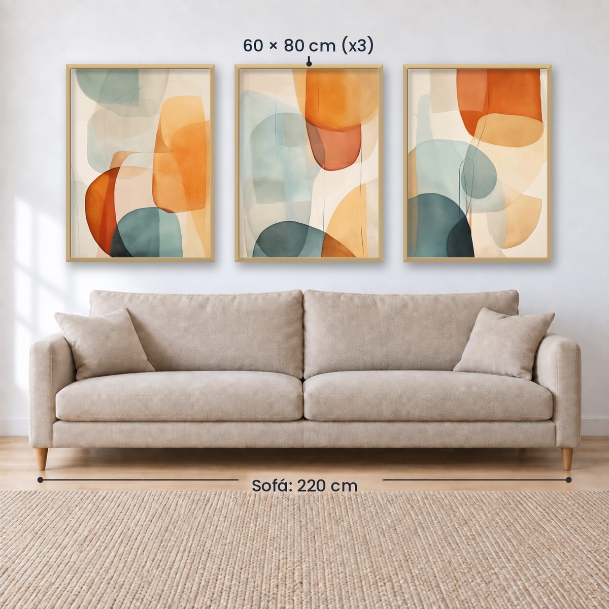 Set x3 Cuadros Abstract VIII