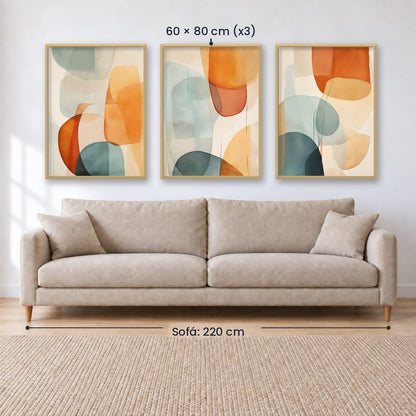 Set x3 Cuadros Abstract VIII