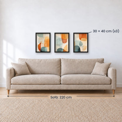 Set x3 Cuadros Abstract VIII