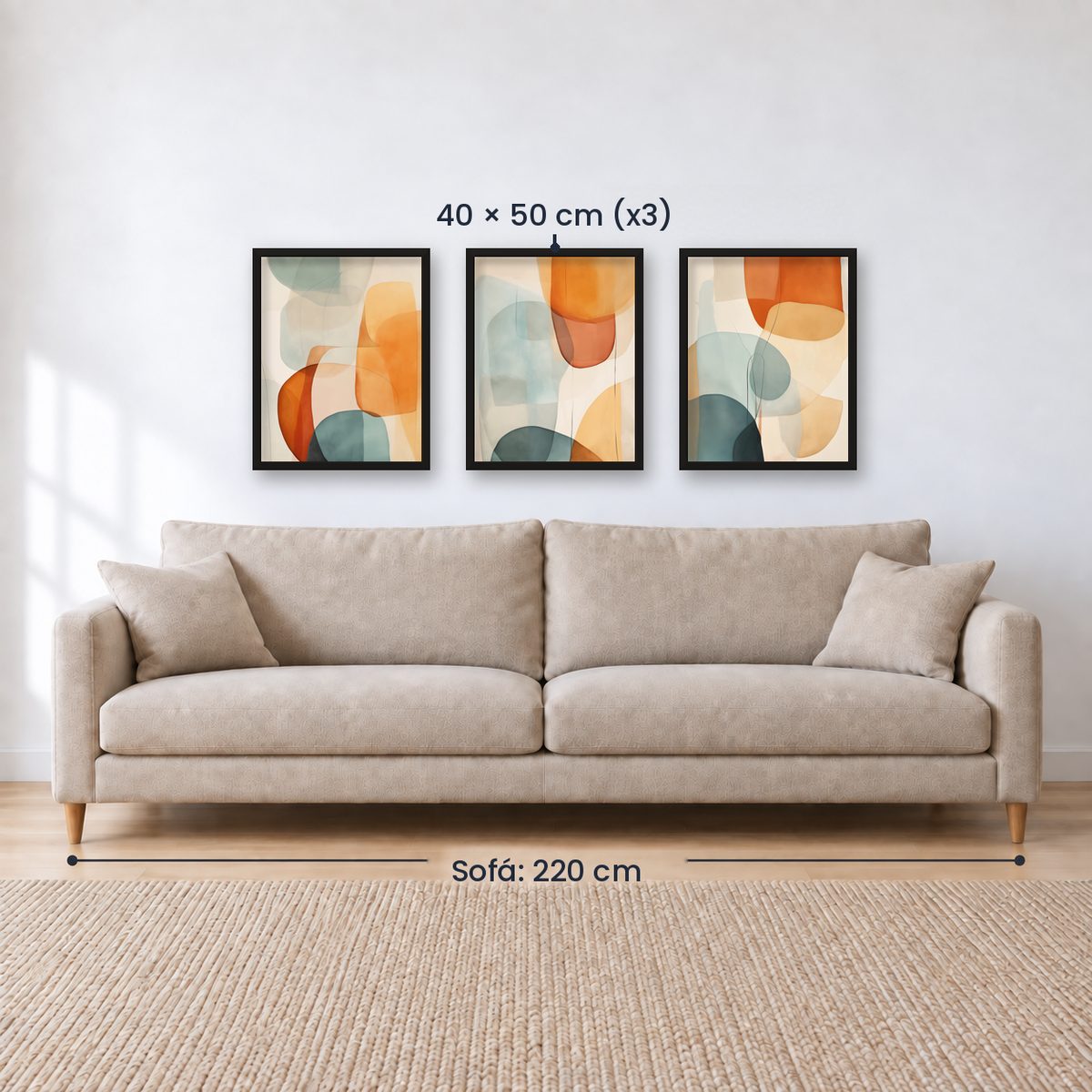 Set x3 Cuadros Abstract VIII