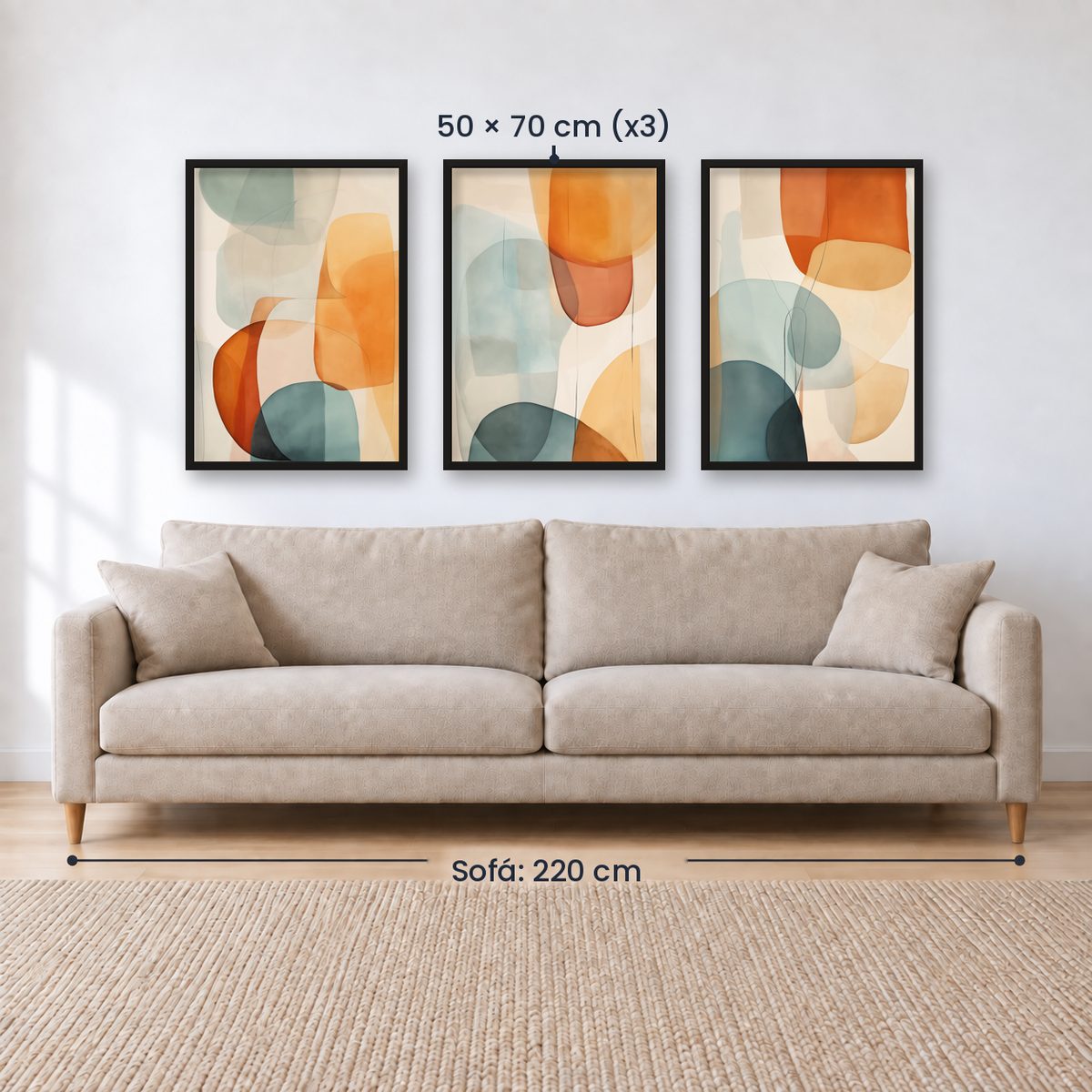 Set x3 Cuadros Abstract VIII