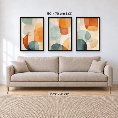 Set x3 Cuadros Abstract VIII