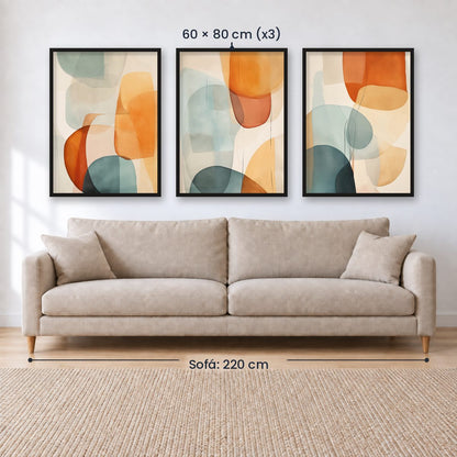 Set x3 Cuadros Abstract VIII