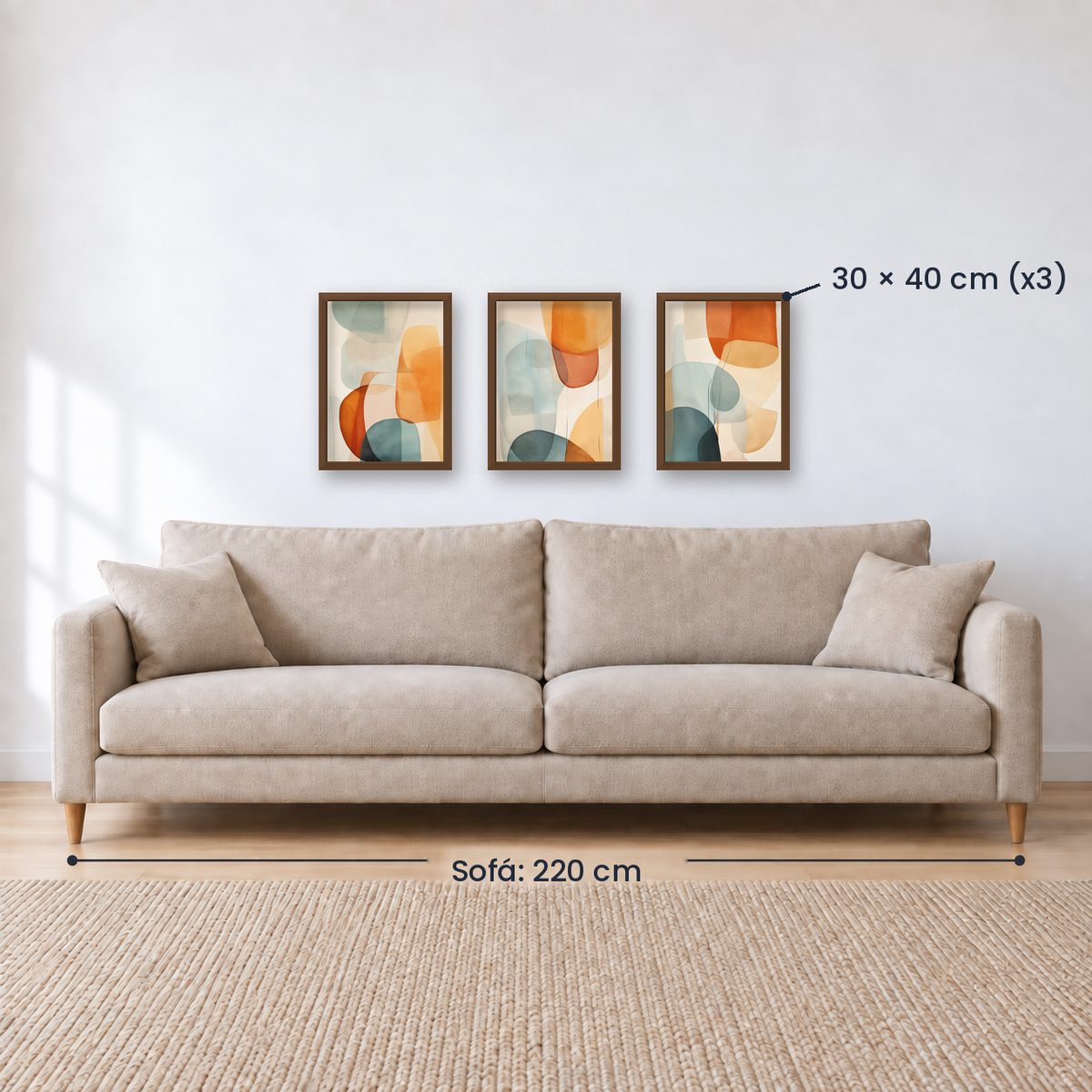 Set x3 Cuadros Abstract VIII