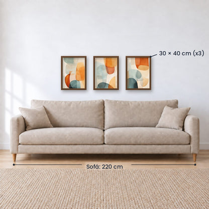 Set x3 Cuadros Abstract VIII
