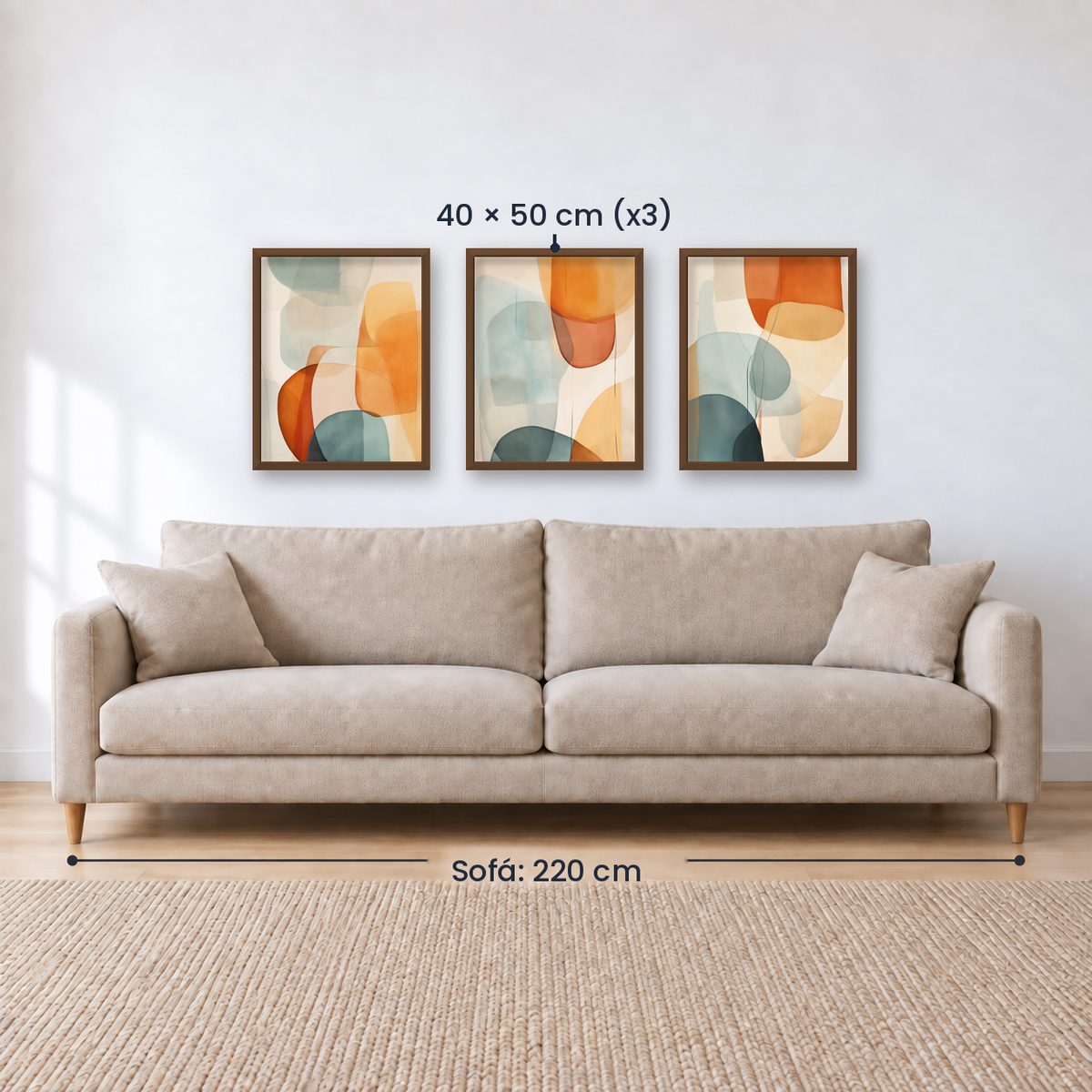 Set x3 Cuadros Abstract VIII