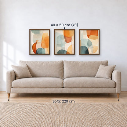 Set x3 Cuadros Abstract VIII