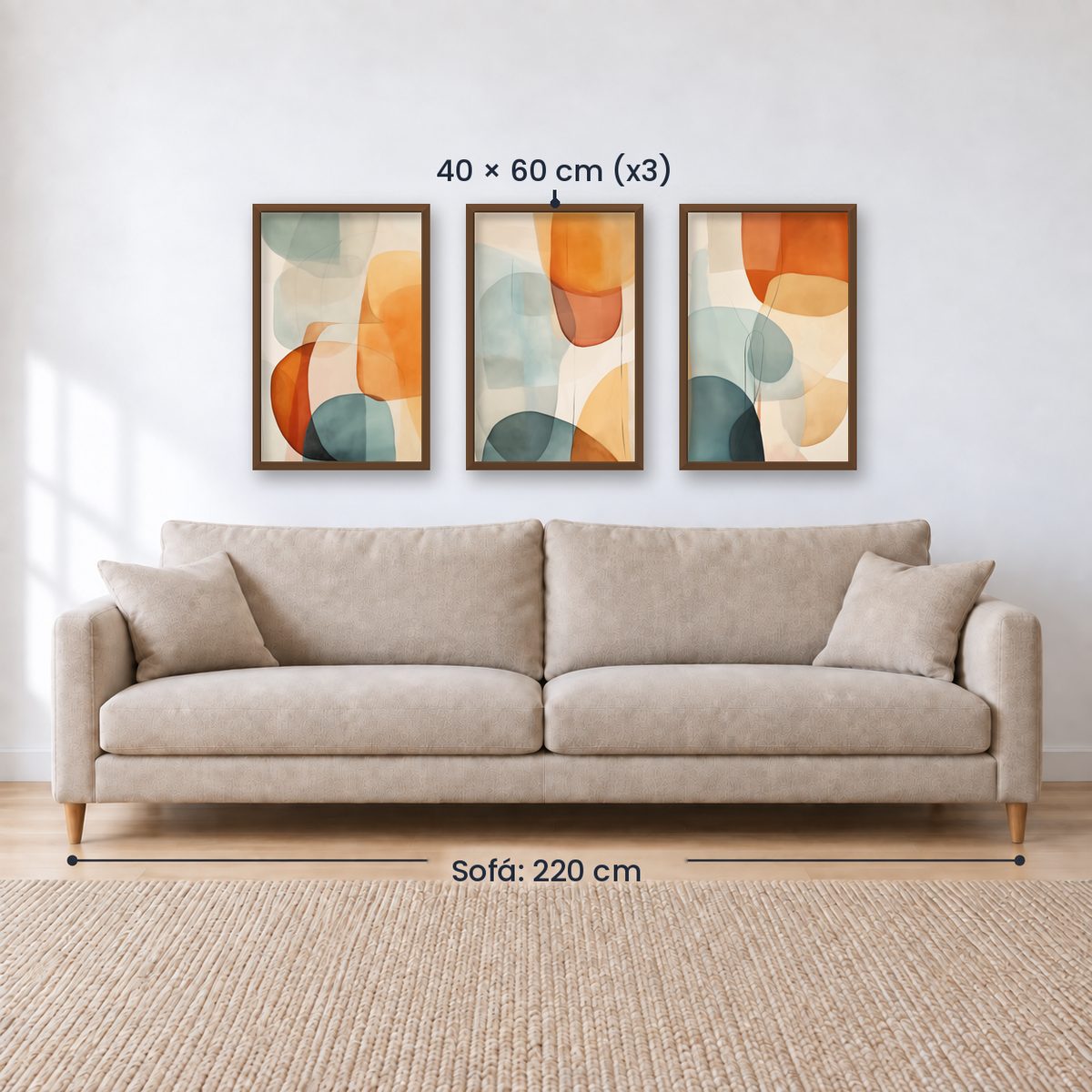 Set x3 Cuadros Abstract VIII