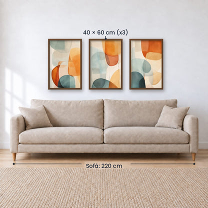 Set x3 Cuadros Abstract VIII
