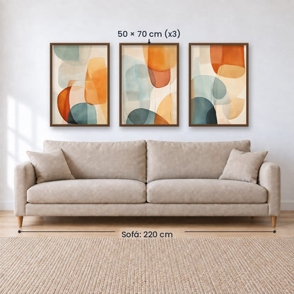 Set x3 Cuadros Abstract VIII