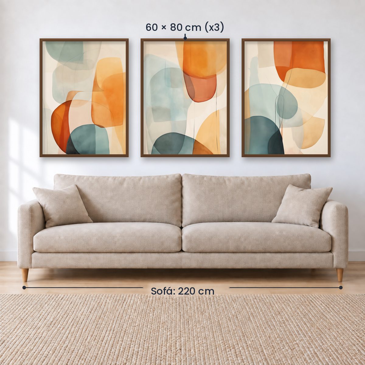 Set x3 Cuadros Abstract VIII