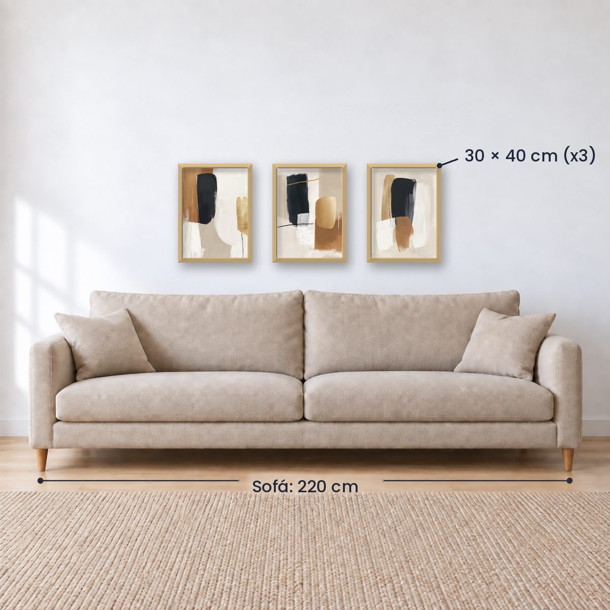 Set x3 Cuadros Abstract XIII