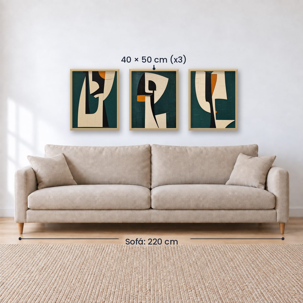 Set x3 Cuadros Abstract XVI