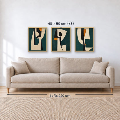 Set x3 Cuadros Abstract XVI
