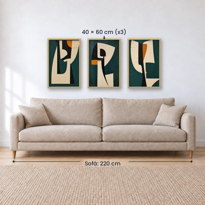 Set x3 Cuadros Abstract XVI