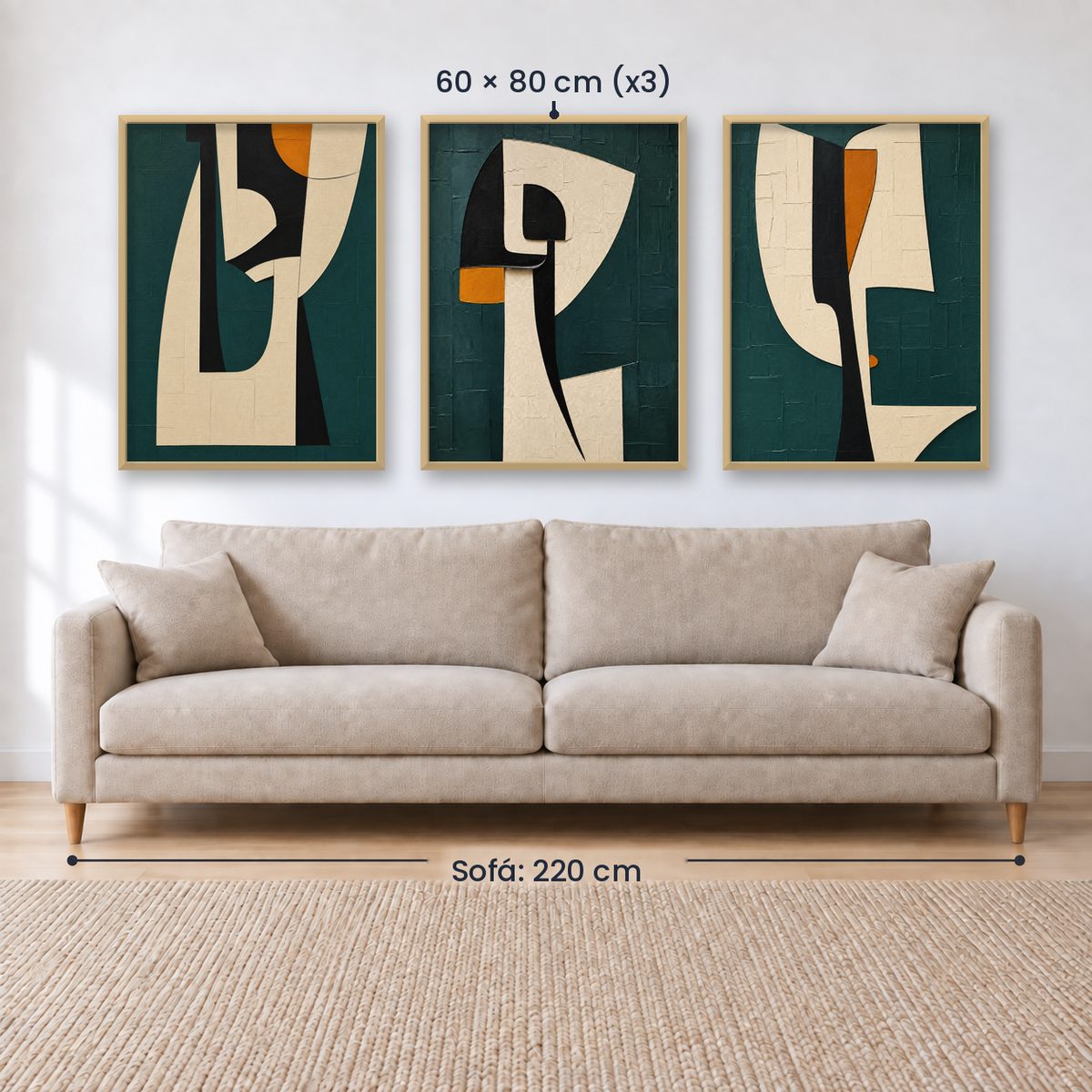 Set x3 Cuadros Abstract XVI