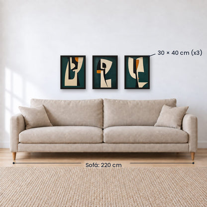 Set x3 Cuadros Abstract XVI