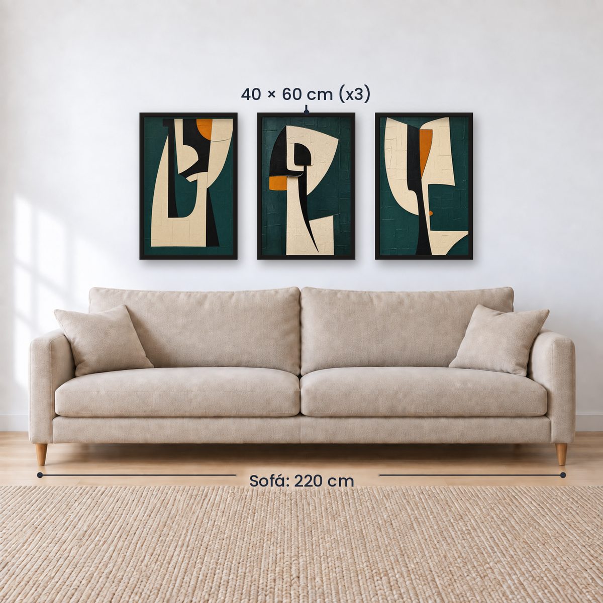 Set x3 Cuadros Abstract XVI