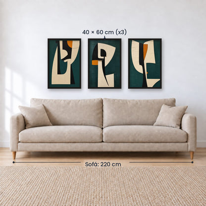 Set x3 Cuadros Abstract XVI